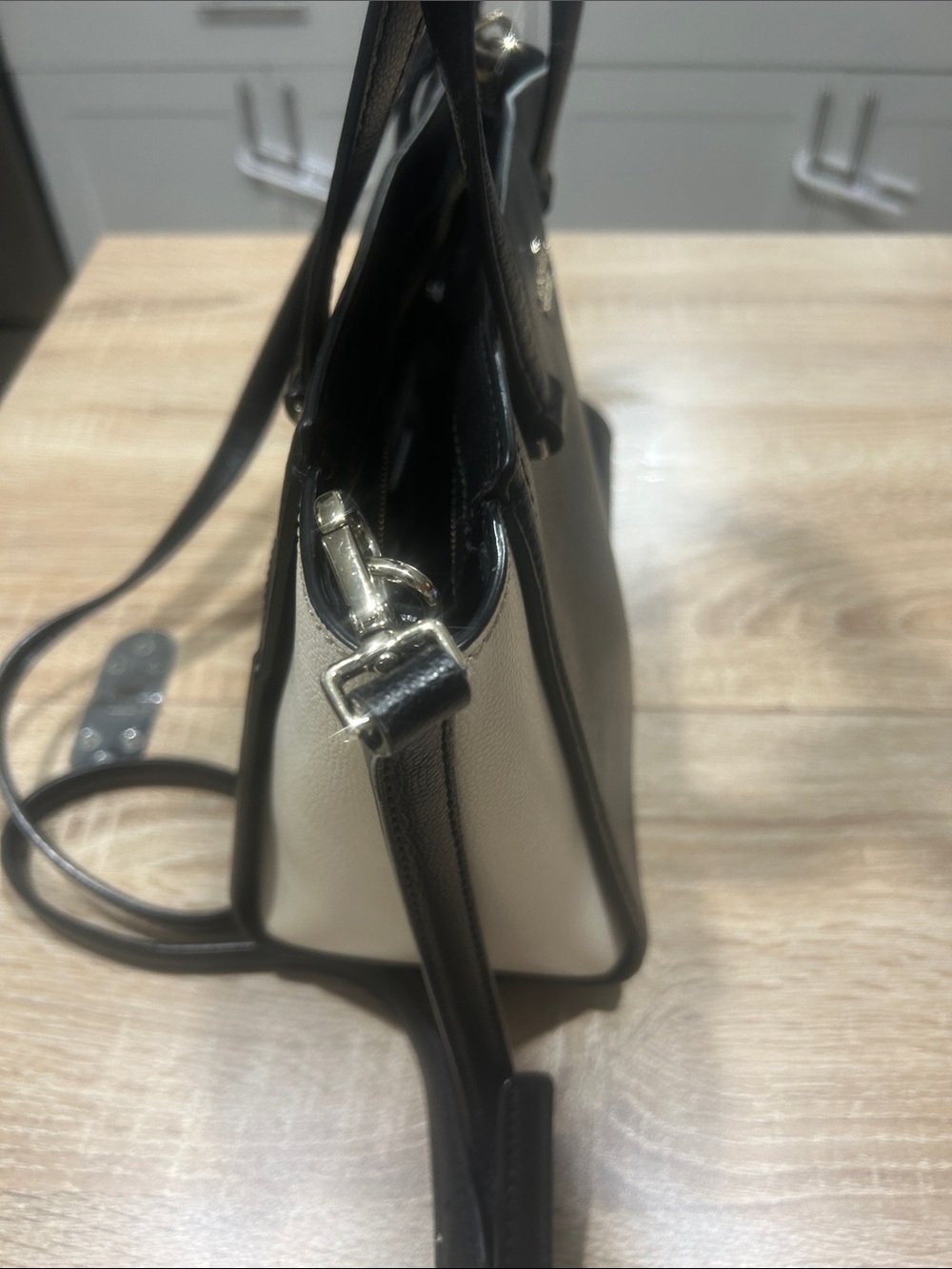kate spade Black & Cream Structured Leather Satchel - Picture 4 of 8